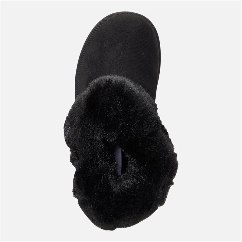 KRUSH Girls Sequin Bow Ankle Boots Black - Image 4