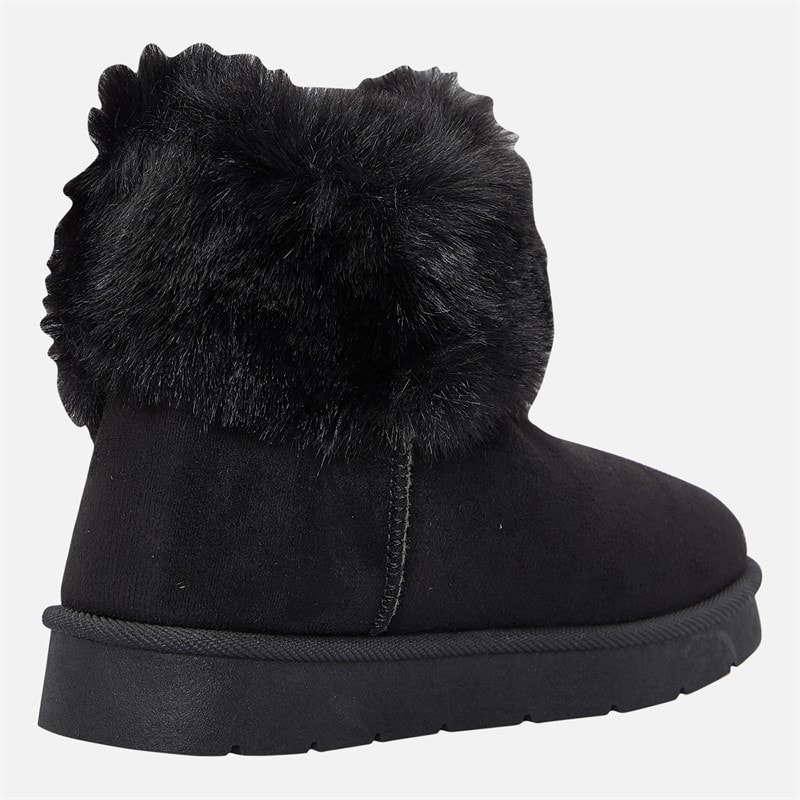 KRUSH Girls Sequin Bow Ankle Boots Black - Image 5