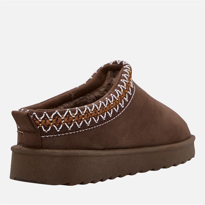 KRUSH Womens Aztec Mule Slippers Brown - Image 5
