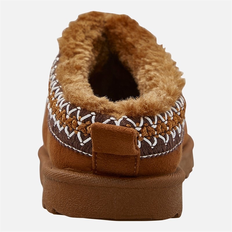 KRUSH Girls Aztec Slippers Chestnut - Image 3