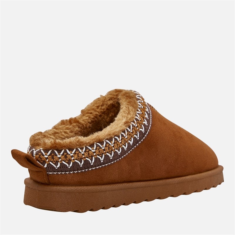 KRUSH Girls Aztec Slippers Chestnut - Image 5
