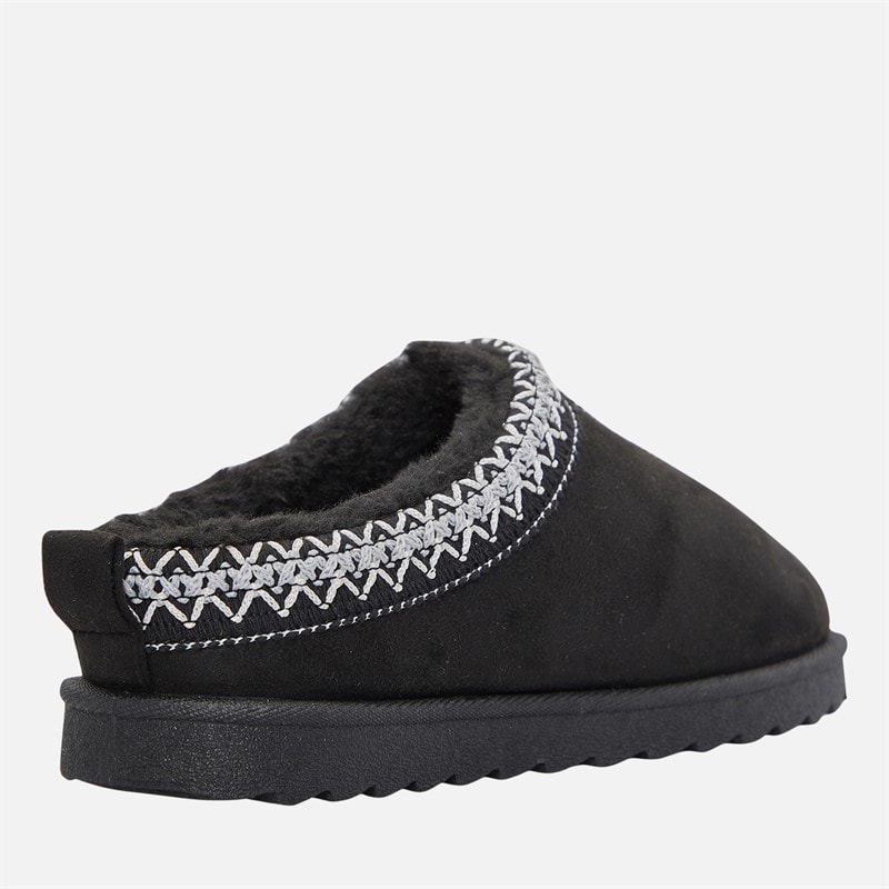 KRUSH Girls Aztec Slippers Black - Image 5