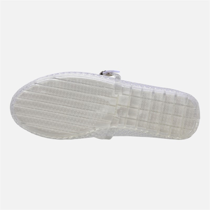 KRUSH Womens Buckle Strap Jelly Shoes Clear - Image 2