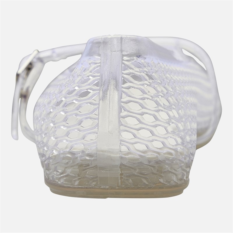 KRUSH Womens Buckle Strap Jelly Shoes Clear - Image 3