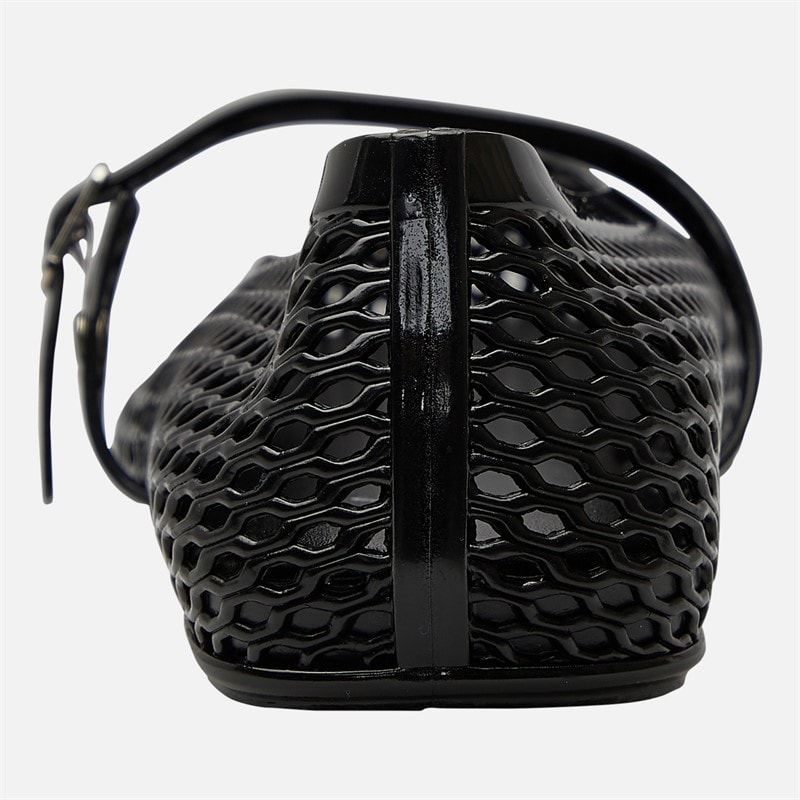 KRUSH Womens Buckle Strap Jelly Shoes Matt Black - Image 3