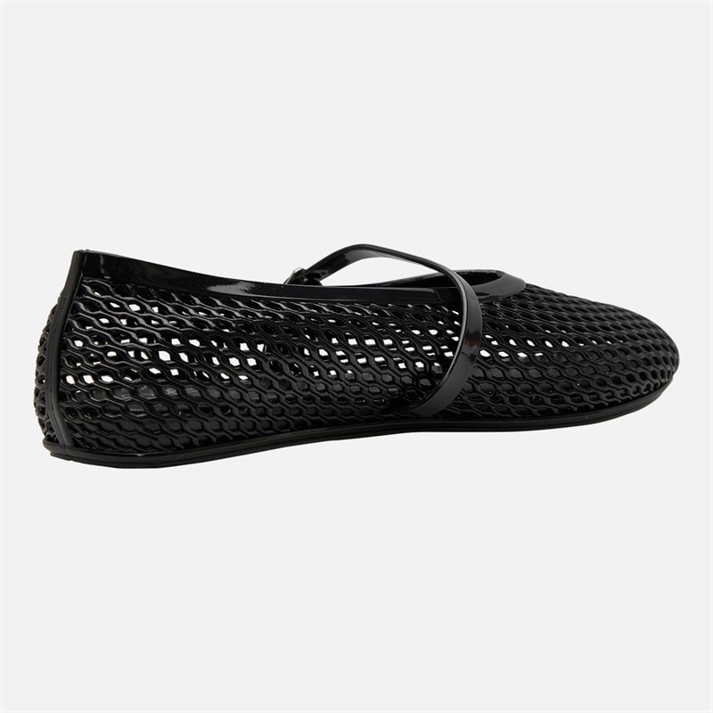 KRUSH Womens Buckle Strap Jelly Shoes Matt Black - Image 4