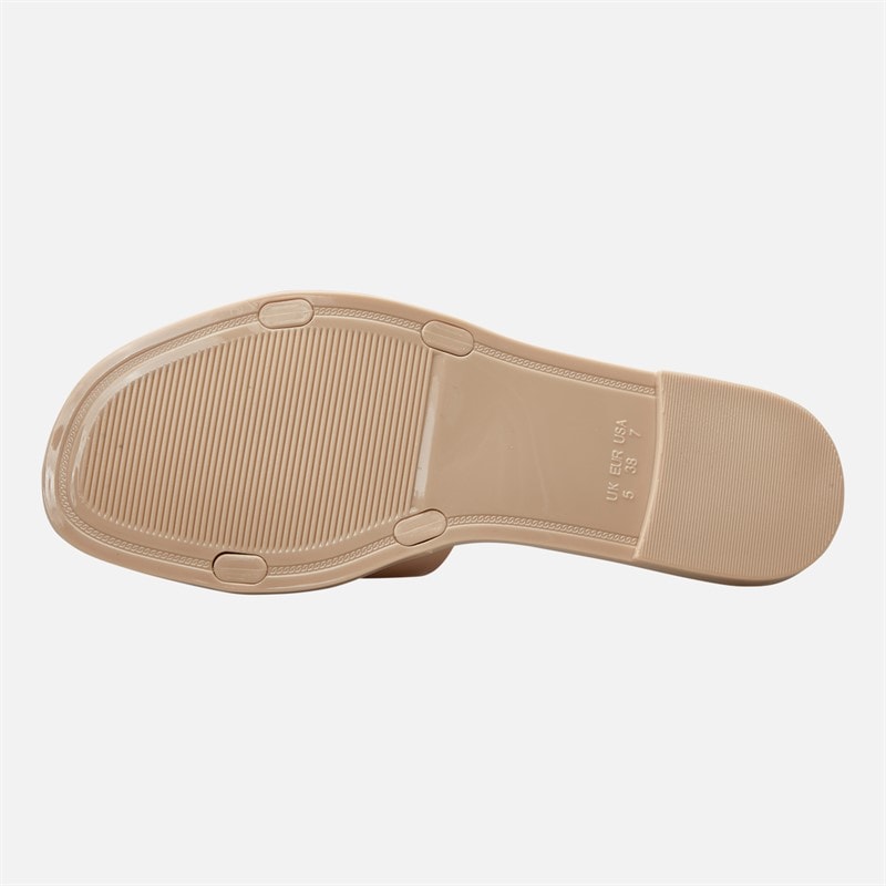 KRUSH Womens Heart Sliders Nude - Image 2
