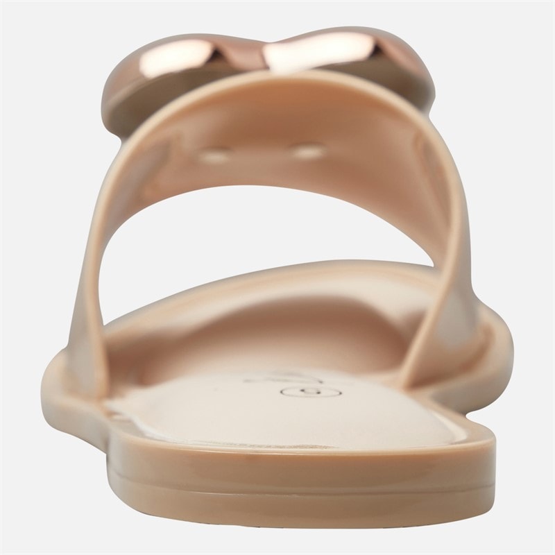 KRUSH Womens Heart Sliders Nude - Image 3