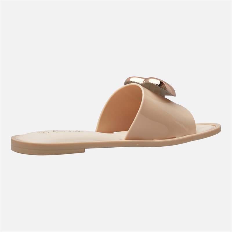 KRUSH Womens Heart Sliders Nude - Image 4