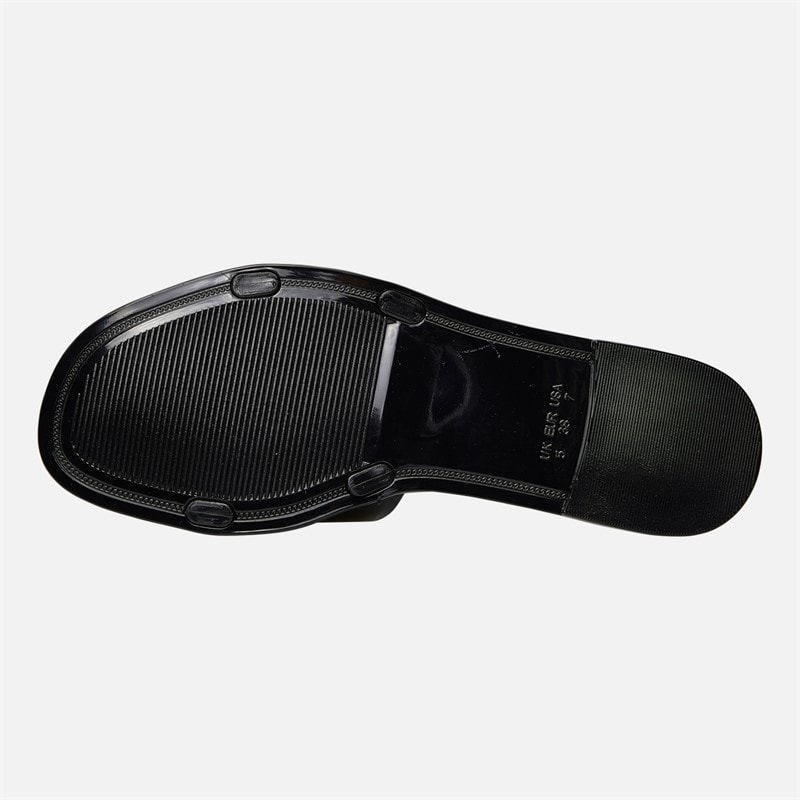 KRUSH Womens Heart Sliders Black - Image 2