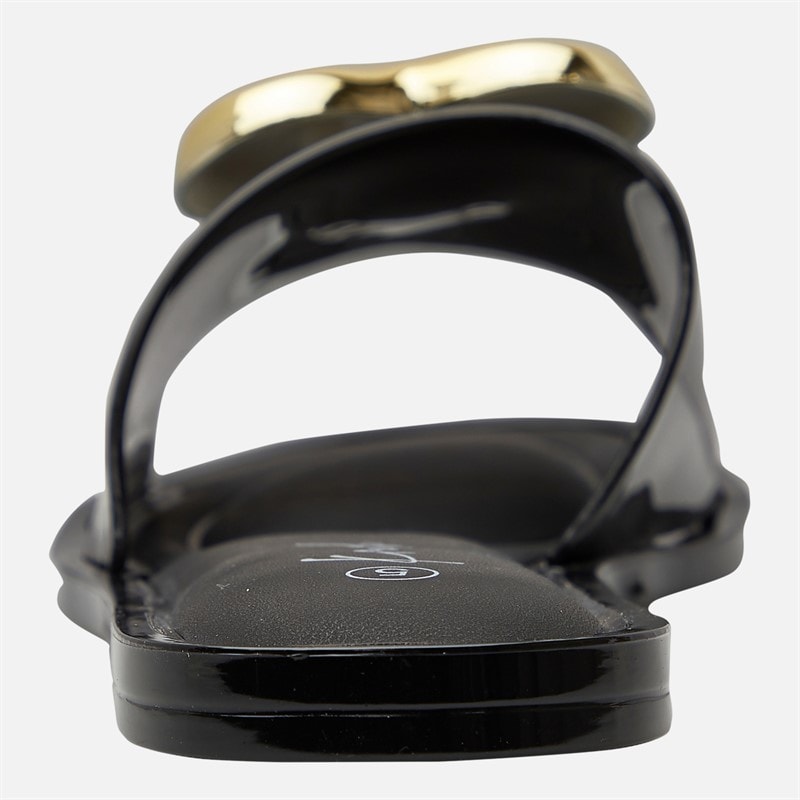 KRUSH Womens Heart Sliders Black - Image 3