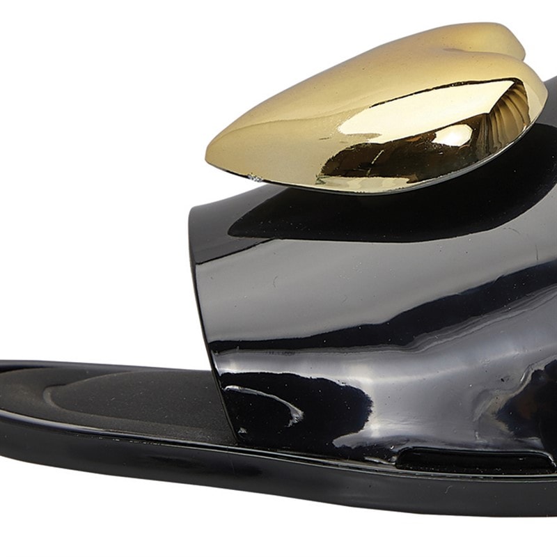 KRUSH Womens Heart Sliders Black - Image 5