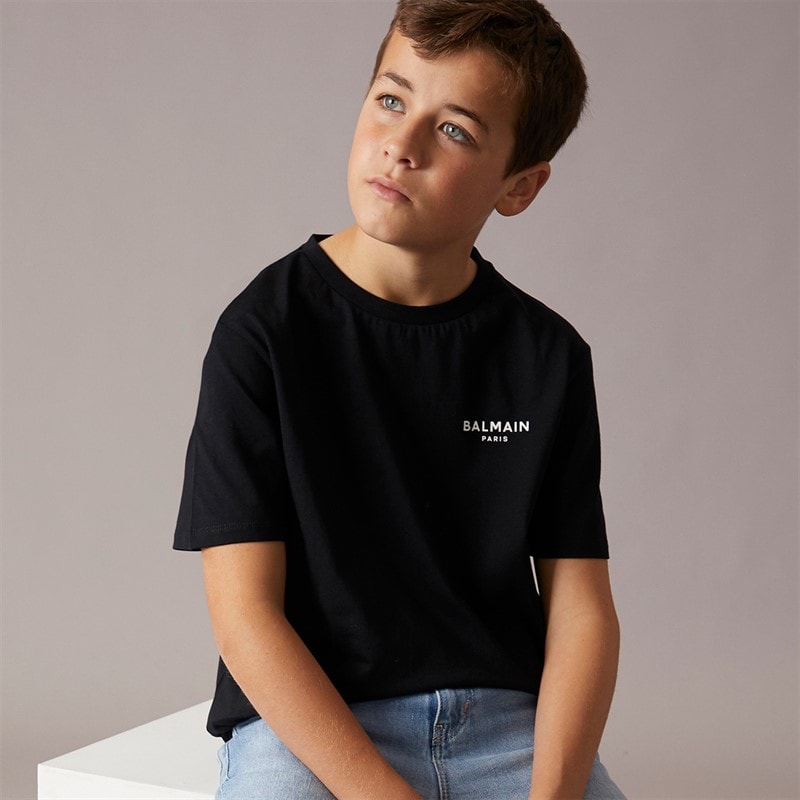 Balmain Boys T-Shirt Black/White - Image 1