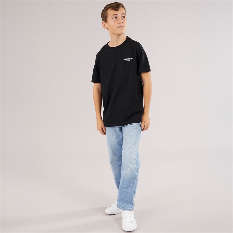 Balmain Boys T-Shirt Black/White - Image 3