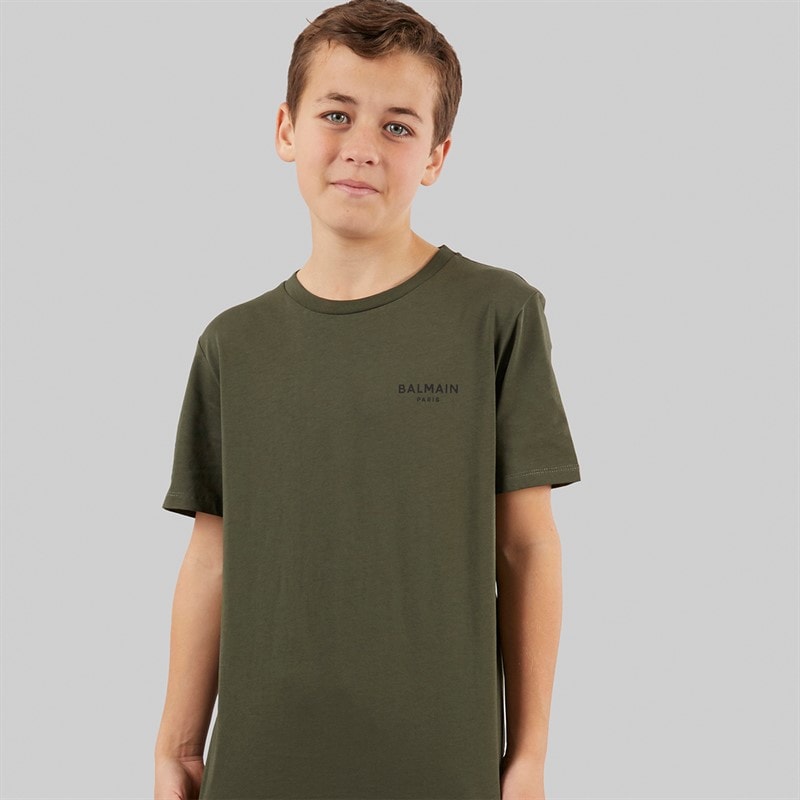 Balmain Boys T-Shirt Kaki/Nero - Image 1