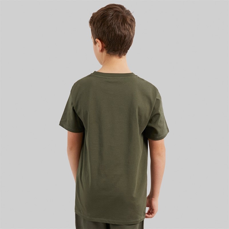 Balmain Boys T-Shirt Kaki/Nero - Image 2