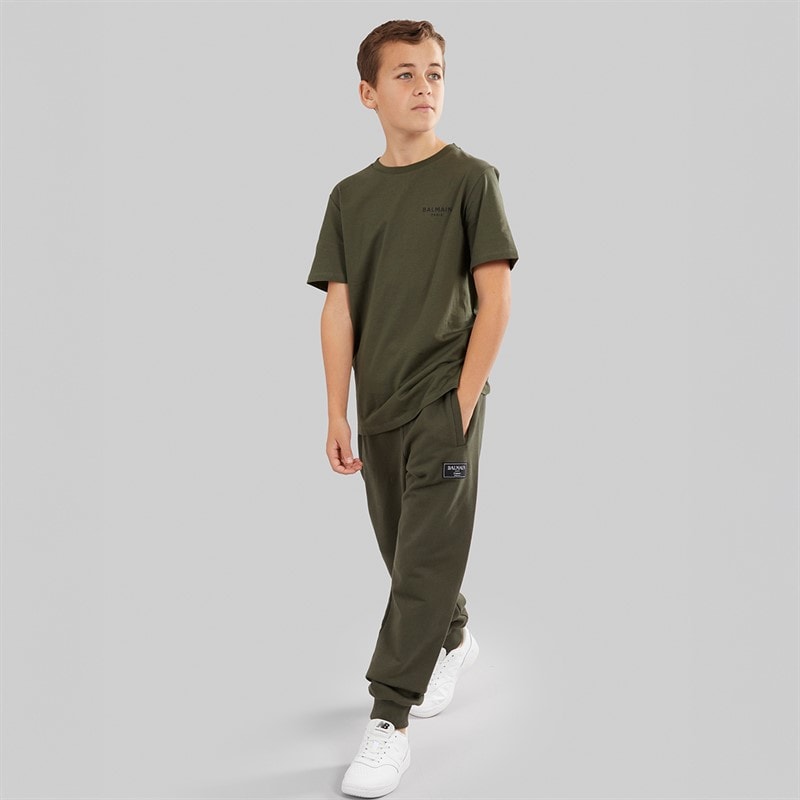 Balmain Boys T-Shirt Kaki/Nero - Image 3