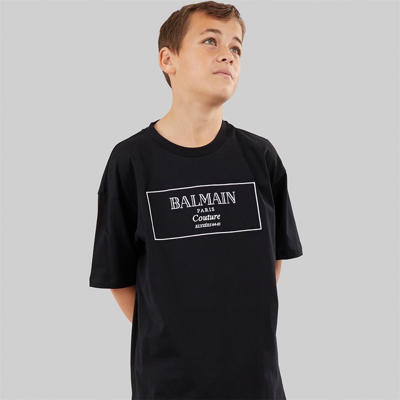 Balmain Boys T-Shirt Black/White - Image 1