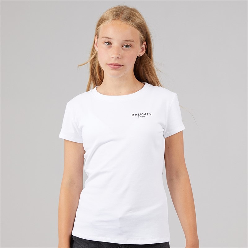 Balmain Girls T-Shirt White/Black