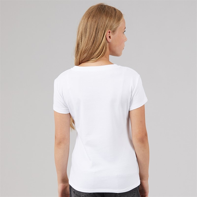 Balmain Girls T-Shirt White/Black - Image 2