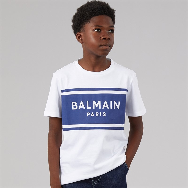Balmain Boys T-Shirt White/Blue