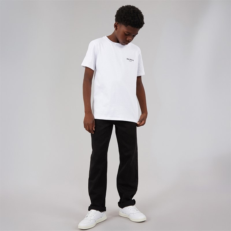 Balmain Boys T-Shirt White/Black - Image 4
