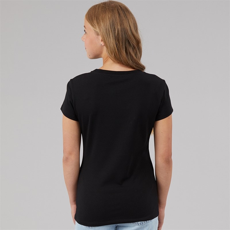 Balmain Girls T-Shirt Black/White - Image 2