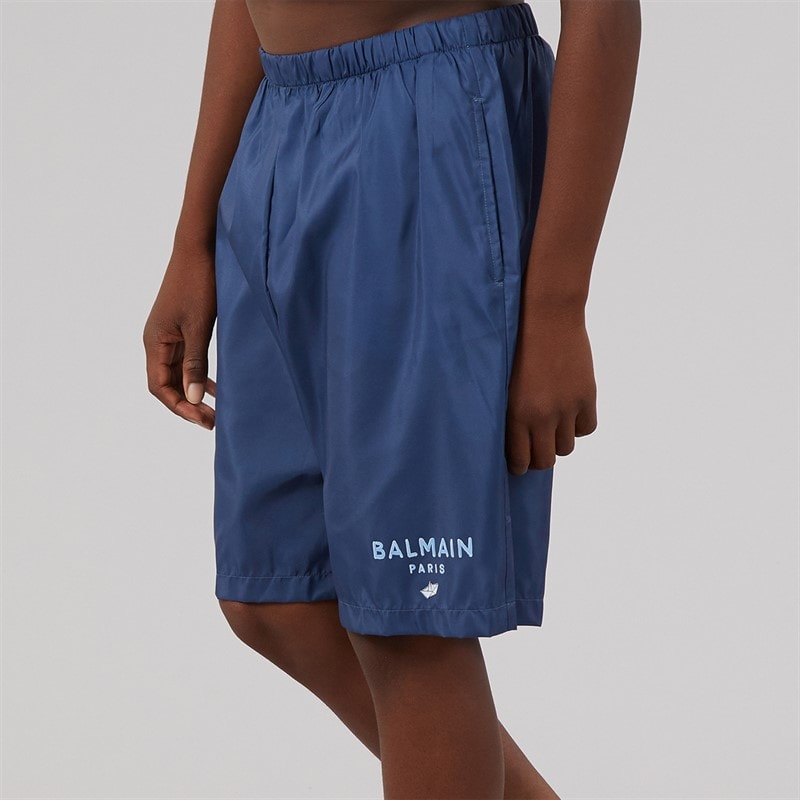 Balmain Boys Swim Shorts Blue/White