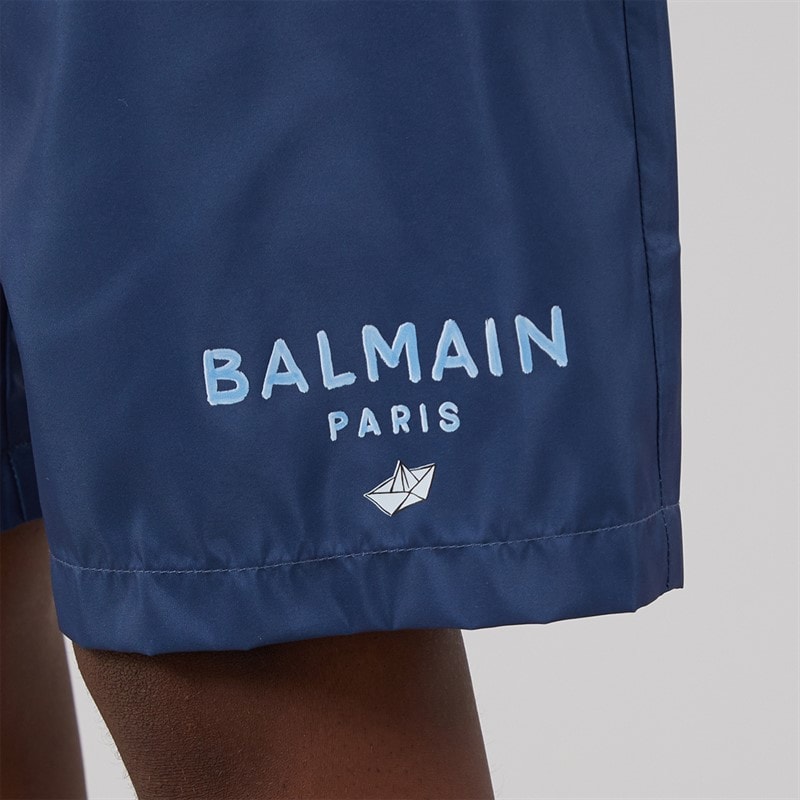 Balmain Boys Swim Shorts Blue/White - Image 3