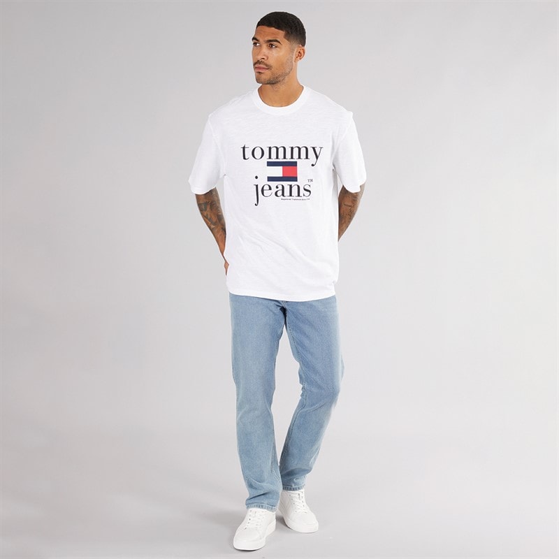 Tommy Jeans Mens 90s Logo T-Shirt White - Image 3