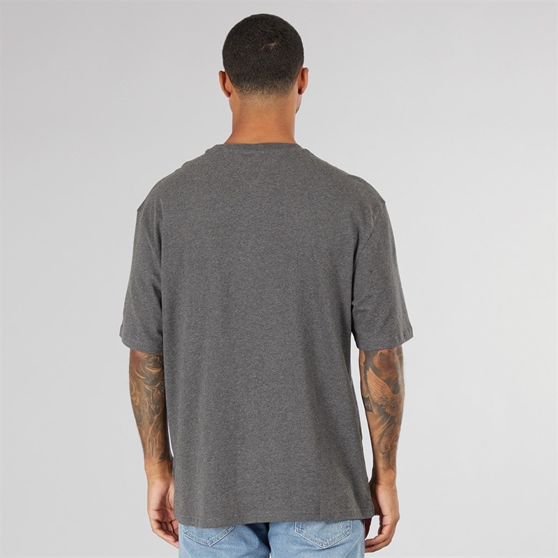 Tommy Jeans Mens Flag Logo T-Shirt Charcoal Grey - Image 2