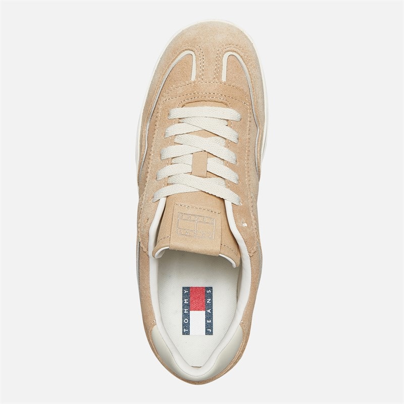 Tommy Jeans Womens Greenwich Suede Trainers Gentle Gold - Image 4