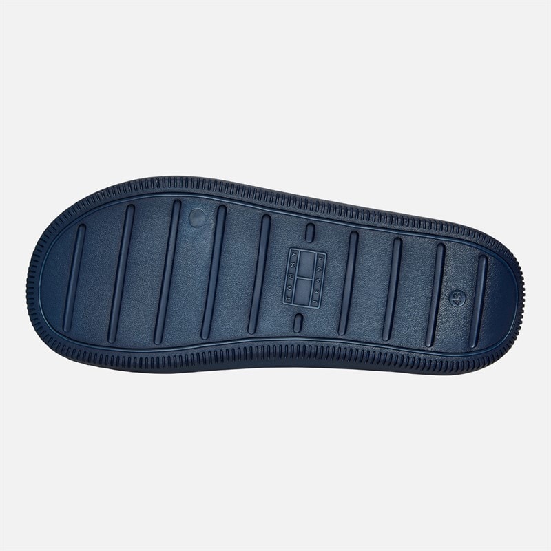 Tommy Jeans Mens Cut Out Embossed Sliders Dark Night Navy - Image 3