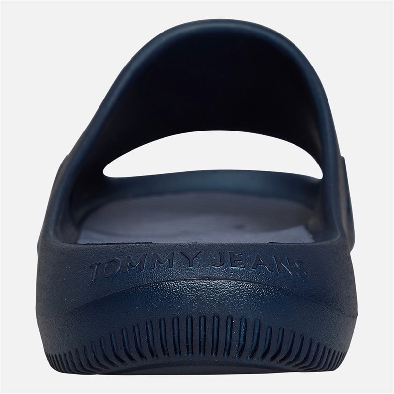 Tommy Jeans Mens Cut Out Embossed Sliders Dark Night Navy - Image 4