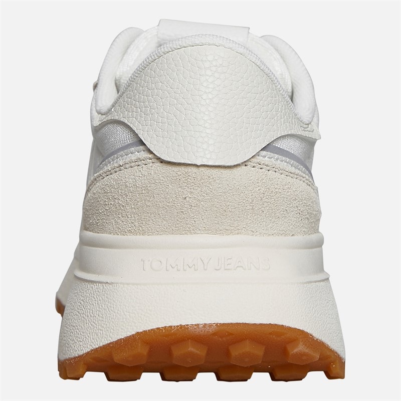 Tommy Jeans Womens Gum Sole Cleated Runner Trainers Ecru - Image 3