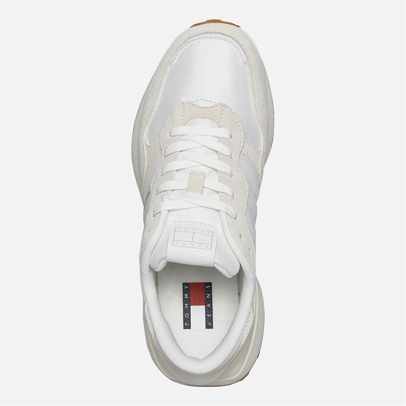 Tommy Jeans Womens Gum Sole Cleated Runner Trainers Ecru - Image 4
