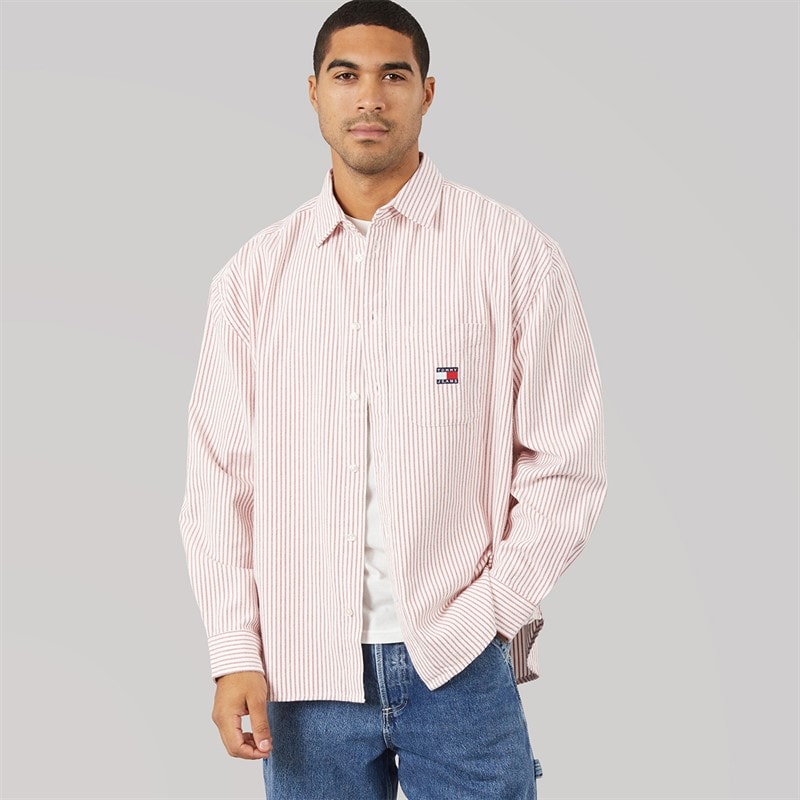 Tommy Jeans Mens Oversized Stripe Oxford Shirt - Image 3