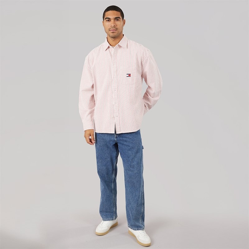 Tommy Jeans Mens Oversized Stripe Oxford Shirt - Image 4