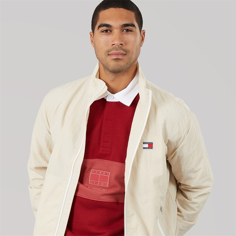 Tommy Jeans Mens Ripstop Essential Jacket Classic Beige - Image 3
