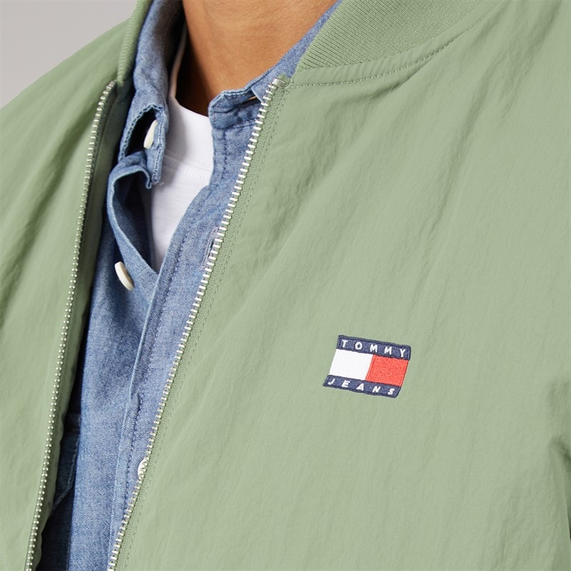 Tommy Jeans Mens Entry Bomber Jacket Spring Olive - Image 5