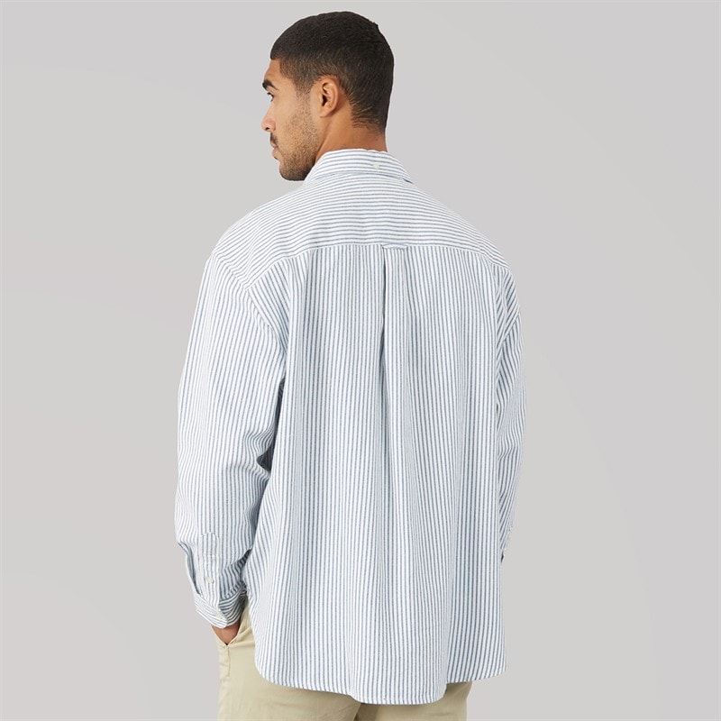 Tommy Jeans Mens Oversized Stripe Oxford Shirt Providence Blue - Image 2