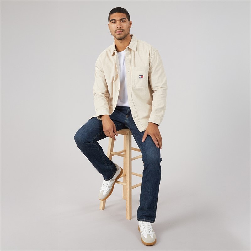 Tommy Jeans Mens Brick Cord Overshirt Classic Beige - Image 4