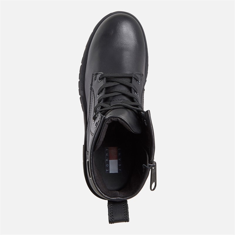 Tommy Jeans Womens Cleated Lace Up Boots Black - Image 4