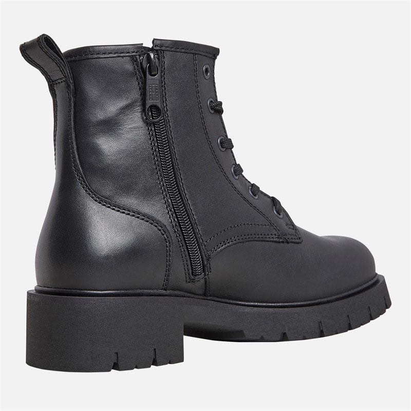 Tommy Jeans Womens Cleated Lace Up Boots Black - Image 5