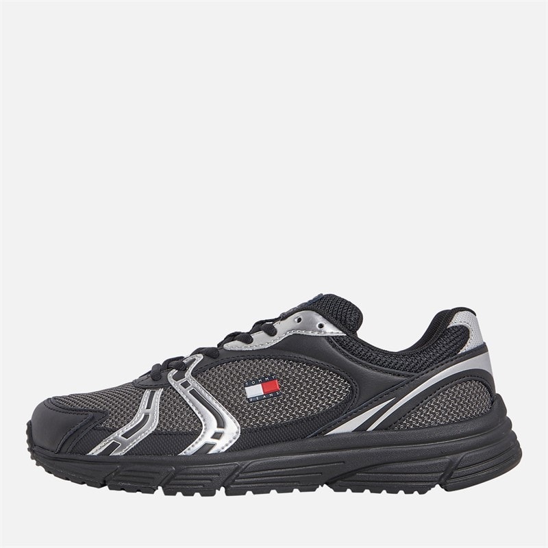 Tommy Jeans Womens Modern Runner Trainers Black/Silver