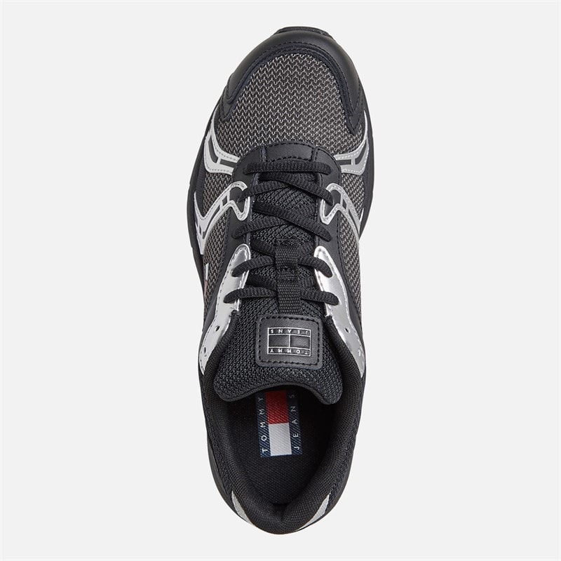 Tommy Jeans Womens Modern Runner Trainers Black/Silver - Image 4
