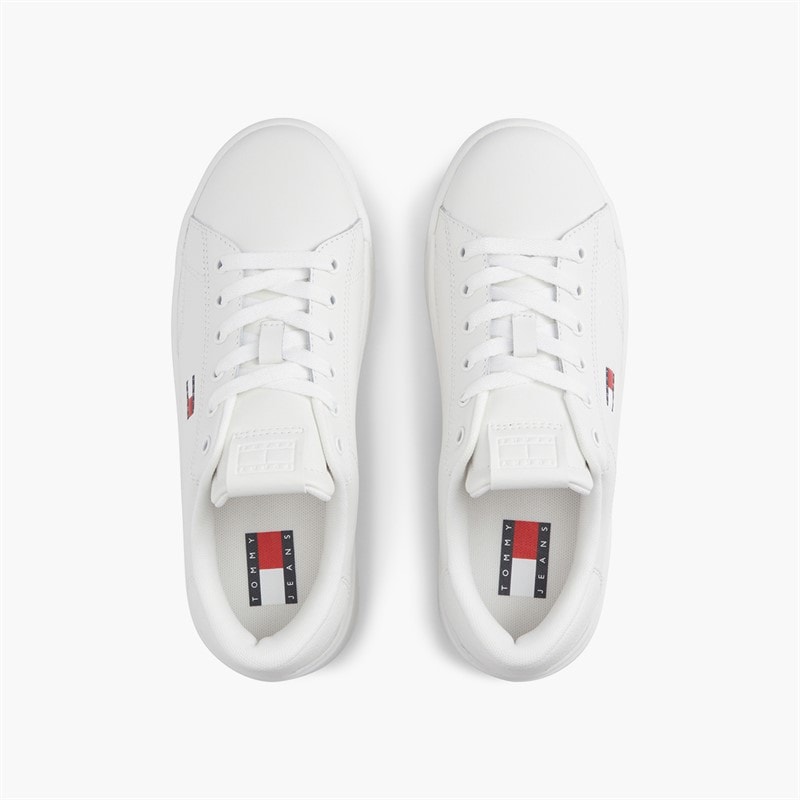 Tommy Jeans Womens Platform Logo Trainers Ecru - Image 4