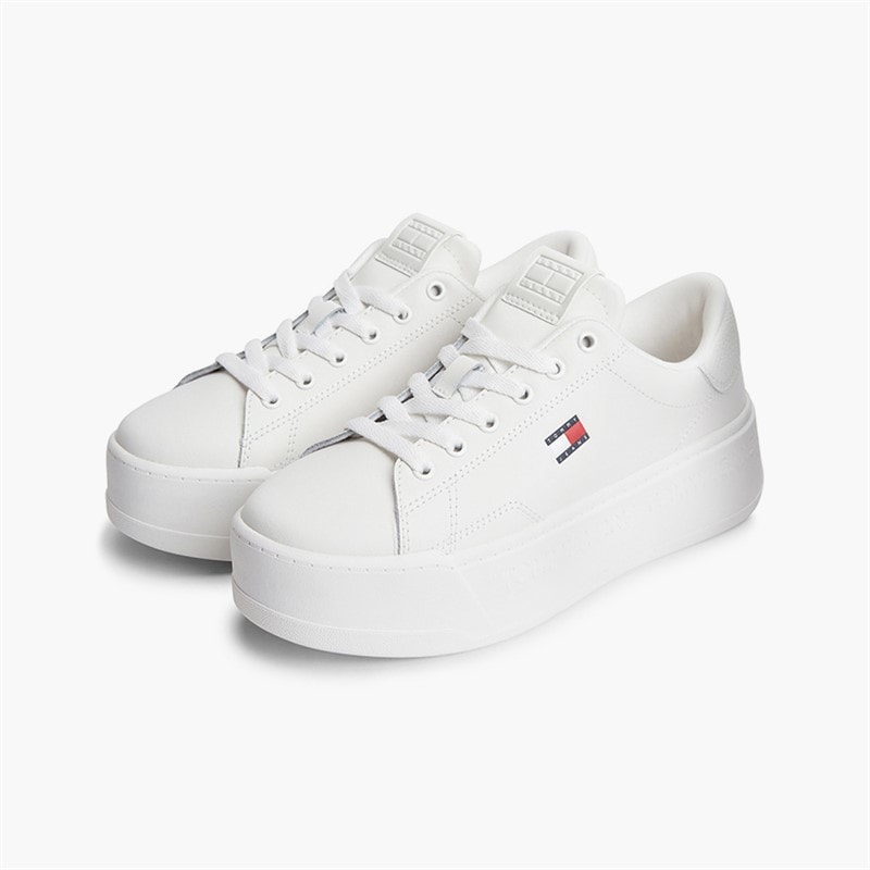 Tommy Jeans Womens Platform Logo Trainers Ecru - Image 5