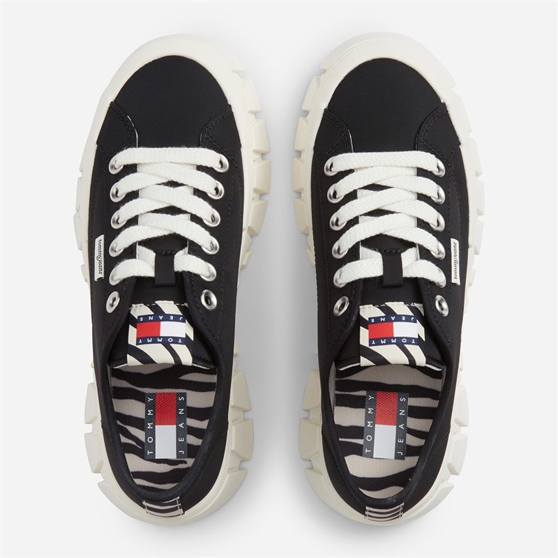 Tommy Jeans Womens Platform Cleated Trainers Black - Image 4