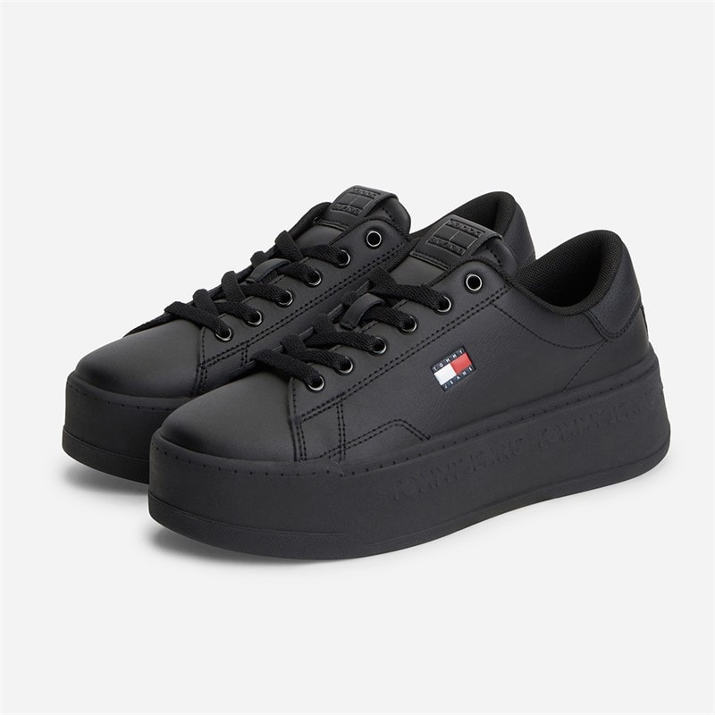 Tommy Jeans Womens Platform Logo Trainers Black - Image 5